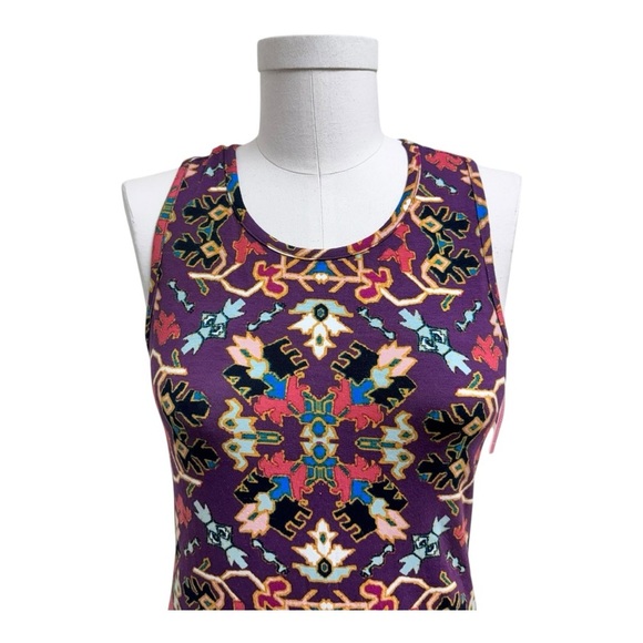 NWT Adorable knit midi tank dress in purple print by Xhilaration, ikat, bodycon - Picture 3 of 14
